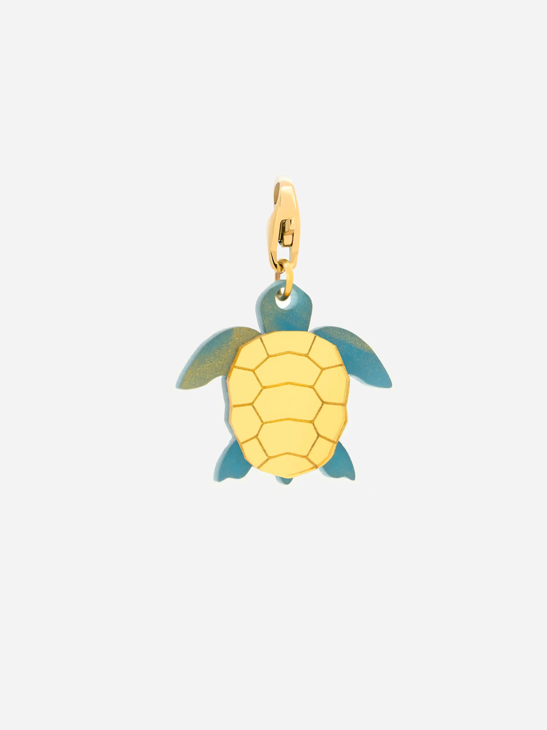 Aquamarine Little Turtle Charm