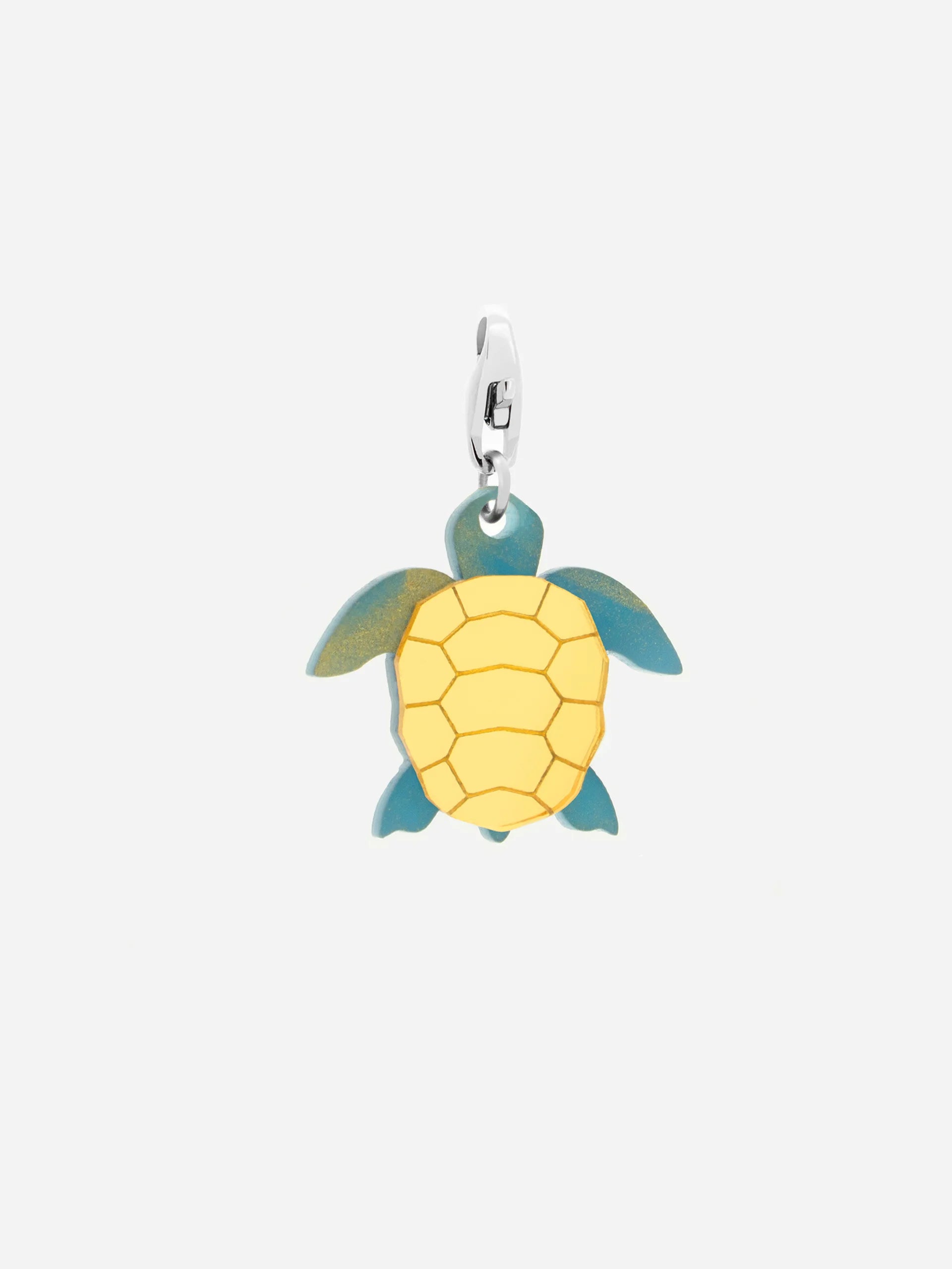 Aquamarine Little Turtle Charm